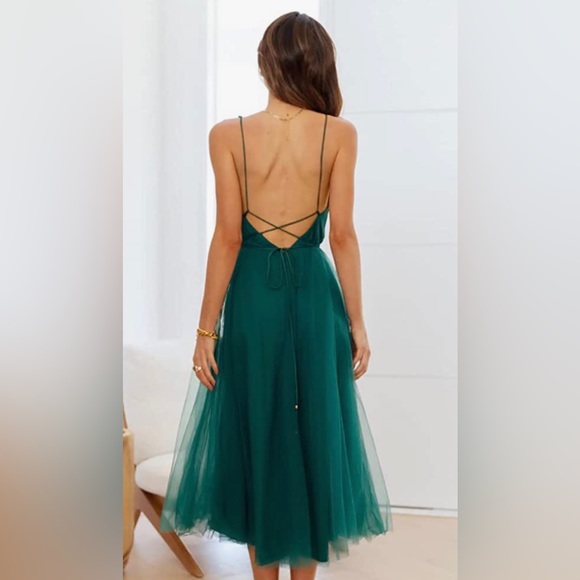 Burnt Orange, Medium, Tea-length Party Dress - Picture 6 of 8